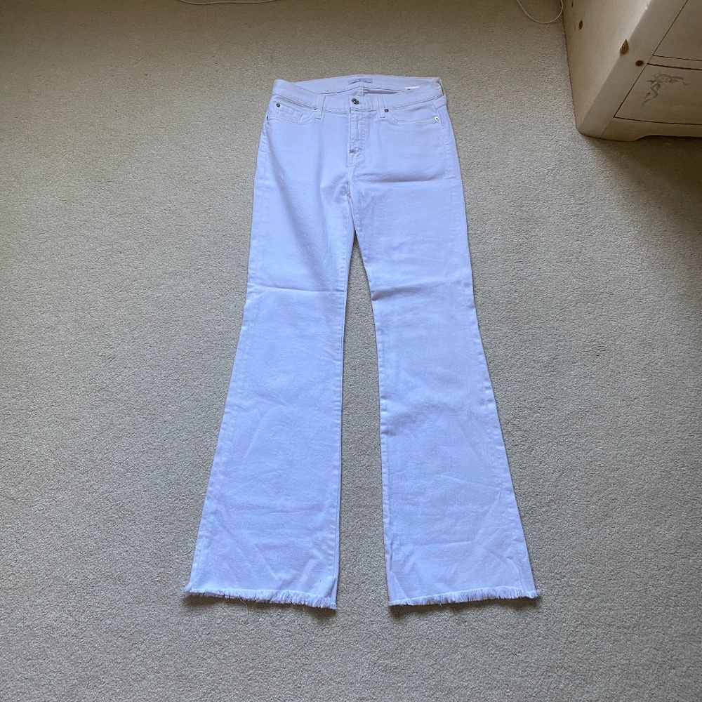 7 For All Mankind- White Bootcut Flare Jeans